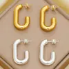 Amazon Cross-border Explosions Geometric High-end Sense Earrings French Light Luxury Copper Plated 18K Gold Hollow Earrings Ear Jewelry