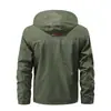 Nueva Llegada para Hombre Chaqueta Cortavientos Exterior Primavera y Otoño Talla Grande Holgada Casual Multibolsillos Chaqueta de Trabajo