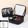 Bolsa de Maquillaje con Espejo LED, Bolsa de Maquillaje de Alta Gama, Bolsa Portátil de Gran Capacidad, Bolsa Portátil Multicapa de Alto Valor
