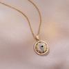 Colar Feminino Cross-border Rotating Cyber Celebrity Color Zircon Eye Colar Nicho Novo Estilo Design Sense Elegante Colar De Aço De Titânio