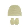 Comercio Exterior Más Vendido Gorro de Punto Acanalado de Color Sólido para Bebé con Dobladillo Gorro de Poner Juego de Manoplas Anti-Rayaduras Gorro Lindo para Bebé Recién Nacido