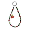 Cadena Creativa de Cerezas con Perlas para Teléfono Móvil Llavero Colgante Lindo para Bolso Llavero de Coche Colgante Pequeño para Teléfono Móvil