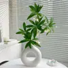 Plantas Verdes Artificiais de Banyan de Pedra d'Água Realistas de Alta Qualidade Plantas Falsas Decoração de Mesa para Sala de Estar Interna Flores Artificiais Decorações de Flores Falsas