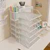 Organizador de Archivos de Escritorio Carpeta para Papel A4 de Oficina Caja de Almacenamiento de Documentos Marco de Clasificación por Capas Estante de Almacenamiento Estantería