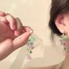 "Flor de Primavera" Pendientes de Lirio del Valle Color Dopamina, Estilo Bosque Dulce, Diseño Largo Que Hace Que el Rostro Se Vea Más Pequeño, Pendientes para Mujer