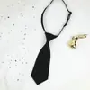 Corbata Pequeña Lisa Casera Ultracorta para Mujer, Estilo Perezoso, No Necesita Atarse, Estilo Universitario Lindo Japonés, Marrón Retro para Niños de Guardería