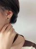 Pendientes de plata de ley S925 con perlas de metal, estilo coreano, sencillos y fríos, para uso diario, cortos, para mujer