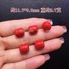 Accesorios de Cuentas de Barril Doble de Loto Rojo de Alto Contenido Natural, Cuentas para Pulsera de Loto, Cuentas de Tambor Vintage de Loto para DIY