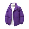 Nueva Chaqueta de Algodón para Hombre de Color Sólido, Invierno, Moderna, Holgada, Moda Versátil, Gruesa, Cálida, Para Pareja, Simple, Cuello Alto, Algodón