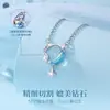Collar de plata de ley S925 con estrella y luna, cadena para la clavícula de galaxia, regalo de cumpleaños para niñas, elegante joyería de plata para novia o esposa