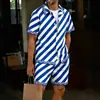 Conjunto de Duas Peças Masculino com Camisa de Manga Curta e Calça Longa para Viagem Transfronteiriça com Impressão 3D, Roupa Casual da Moda e Tendência para Férias, Customização Flexível Pod