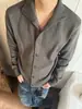 Suéter Cardigan de Cor Sólida com Gola Alta e Botões para Homens, Estilo Old Money, Outono e Inverno, Caimento Relaxado, Tricô de Espessura Média, Casaco Quente, Cor Café
