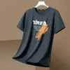 Fabricante Direto Verão Estiloso Novo Seda de Gelo Plus Size Masculina Manga Curta Jovem Tendência Versátil Camiseta Moda