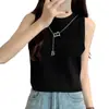 Camisola de rayas para mujer, top de capa interior para primavera y otoño, camiseta de punto versátil de manga corta para verano con hermoso diseño en la espalda