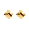 Brincos Studs Geométricos Metálicos Simples Europeus e Americanos Irregulares Moda Retro Nicho Elegantes Versáteis Luxo Leve High-end para Mulheres