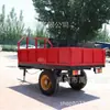 Reboque agrícola de 5 toneladas puxado por trator plataforma dupla elevada carroceria de caminhão basculante reboque de transporte de grãos ração