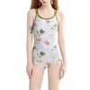 Traje de Baño de Natación de Competición para Mujer 2026 Modelo Nuevo Sexy Espalda Descubierta Estampado de Sirena Enterizo Cuello Cuadrado Traje de Baño Deportivo para Aguas Termales