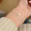Prata Esterlina S925 Pulseira Colar Coração Arco-Íris Estilo Ins Simples Pulseira DIY para Meninas e Melhores Amigas Joias da Moda