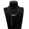 Máscara de Festa Europeia e Americana Transfronteiriça Colar de Diamante Gota d'Água Corrente de Clavícula Criativa Personalizada para Presente de Feriado para Mulheres