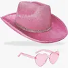 Sombrero de Vaquero con Polvo Dorado de Halloween Sombrero de Vaquero Brillante con Tira de Diamantes Dorados para Fiesta de Despedida de Soltero Sombrero de Vaquero para Fiesta de Carnaval Español