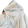 Moletom com Capuz Retrô Americano para Mulheres, Marca da Moda, Solto e Casual, Bordado de Letras, Moletom Pulôver Resistente