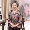 Vestido de Verão da Vovó Sete-mangas Camisa Retrô Fino 60 anos Meia-idade e Idosos Novo Top de Flores Grandes 70 Mãe Pacote 80