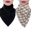 Bufanda de otoño e invierno cálida con protección para el cuello, cuello falso, conjunto de jersey cómodo, bufanda perezosa unisex triangular con pata de gallo