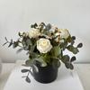 Flor artificial de bonsai de camomila rosa bolha, decoração de flores de plástico por atacado