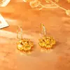Pendientes de Gancho con Flor de Circonita Brillante Populares, de Gama Alta, Modernos, Exquisitos, Versátiles, Pendientes de Estilo Suave, Romántico, Femenino