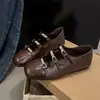 Zapatos Mary Jane estilo francés para mujer, punta cuadrada plana, estilo ballet versátil 2026 con hebilla metálica, colección de otoño, suela suave, zapatos de un solo color de corte bajo
