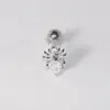 Piercing de Língua Aranha Quatro Cores Aço Inoxidável Cobre Incrustado Zircônia Joia de Língua Espiral Externa Novo Estilo Argola de Língua Joias para Body Piercing Atacado