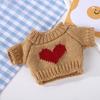 Roupas de Boneca Suéter de Tricô, Roupas de Boneca em Fio Listrado Multicor com Estampa de Coração, Tops para Vestir Bonecas no Atacado
