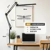 Luminária de mesa LED de dupla cabeça com proteção para os olhos para a indústria da beleza e escritório, design de fixação para duplo cenário com braço retrátil, fonte de luz dupla face, dimerizável, pode ser fixada em livros