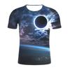 Amazon comercio exterior nueva pareja con camiseta de talla grande agujero negro impresión digital cuello redondo camiseta de hombre para mapa se puede configurar