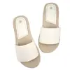 Sandalias Sencillas de Deslizamiento, Nuevo Estilo para Mujer, Pantuflas de Moda para Verano, Calzado de Exterior a la Moda, Zapatos de Cuerda de Cáñamo Sintético, Sandalias Casuales de Tacón Bajo, Exportación