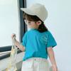 Camiseta infantil 100% algodón de manga corta, popular en internet, tallas pequeñas y medianas, estilo coreano, informal, color liso.