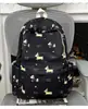 Nova Mochila Simples Estilo Japonês com Estampa de Estrela e Cachorro, Alta Capacidade, Mochila Elegante para Estudante e Trajeto