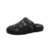 Meias Pantufas Fechadas com Solado Grosso Trançadas para Mulheres, Novo Estilo Primavera 2026, Sandálias Casuais de Praia Versáteis Vazadas Respiráveis