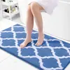 Alfombra de piso moderna minimalista ondulada para baño de imitación cachemir, alfombrilla absorbente para pies de bañera, felpudo de entrada fácil de cuidar, alfombra para recibidor