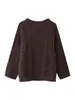 Comercio Exterior Transfronterizo Spot 2025 Estilo Europeo y Americano Moda Femenina Versátil Suéter de Punto Trenzado de Cinco Colores Manga Larga