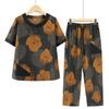 Roupas de verão da vovó combinam com roupas velhas para mulheres de meia-idade e idosas, traje Tang, camiseta e calças largas para mães