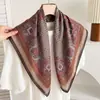 Lenço quadrado étnico de 70% algodão e linho, lenço de pescoço feminino estilo coreano, lenço de cabeça fino, lenço de veludo