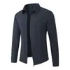 Jaqueta Cardigan Seamless com Zíper Versátil Mais Vendida para Primavera e Outono para Homens, Casaco Casual Versátil de Cor Sólida com Gola Lapela para Homens