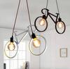 Lámpara de araña de bicicleta de personalidad creativa nórdica americana para cafetería, artista, restaurante, habitación de niños, pasillo, pasillo, dormitorio