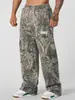 Pantalones Deportivos Americanos de Moda Transfronterizos de Pierna Ancha Rectos Casuales Fitness Sueltos Estampados Camuflaje Pantalones para Correr para Hombre