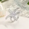 Anillo de Estrella de Mar Exagerado Más Vendido en Europa y América, Serie Océano Playa, Estilo Vacacional, Anillo Ajustable de Estrella de Mar Personalizado y Versátil