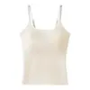 Camisola con Estampado de Letras para Mujer con Copas Integradas, Delgada y Transpirable, Adecuada para Usar en Capas o Como Prenda Exterior, Seda de Hielo con un Hermoso Diseño en la Espalda