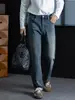 Jeans Clásicos Rectos Lavados para Hombre, Tendencia Otoño 2026, Bordado Único, Pantalones Versátiles Simples Creativos para el Trabajo