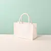 Bolsa tote de lona com logo personalizado, bolsa de lona lisa, sacola de compras tridimensional laminada DIY de grande capacidade