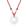 Collar Colgante Rueda de la Fortuna Calcedonia Pixiu Hebilla de Seguridad Colgante de Jade Colgante de Jade para Hombres y Mujeres Parejas Estilo Chino de Nicho Colgante